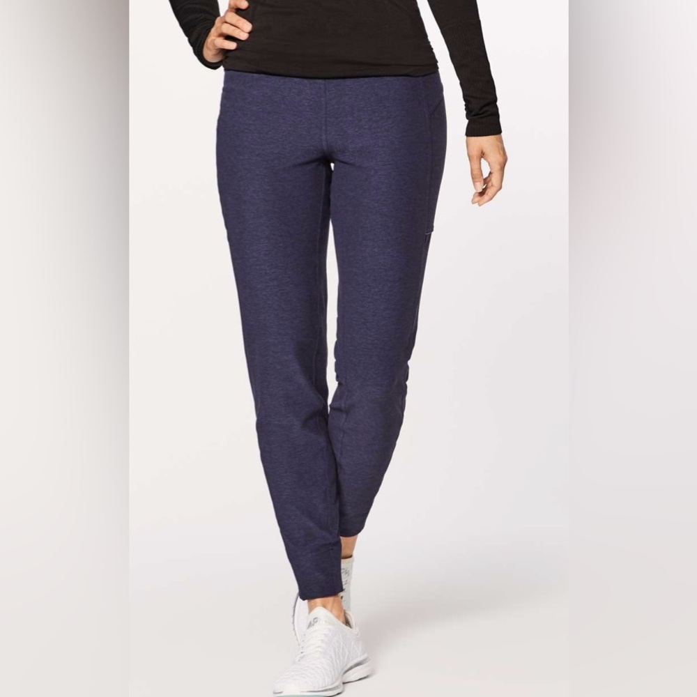 Lululemon Run On Joggers Heathered Hero Blue & Black Size 4